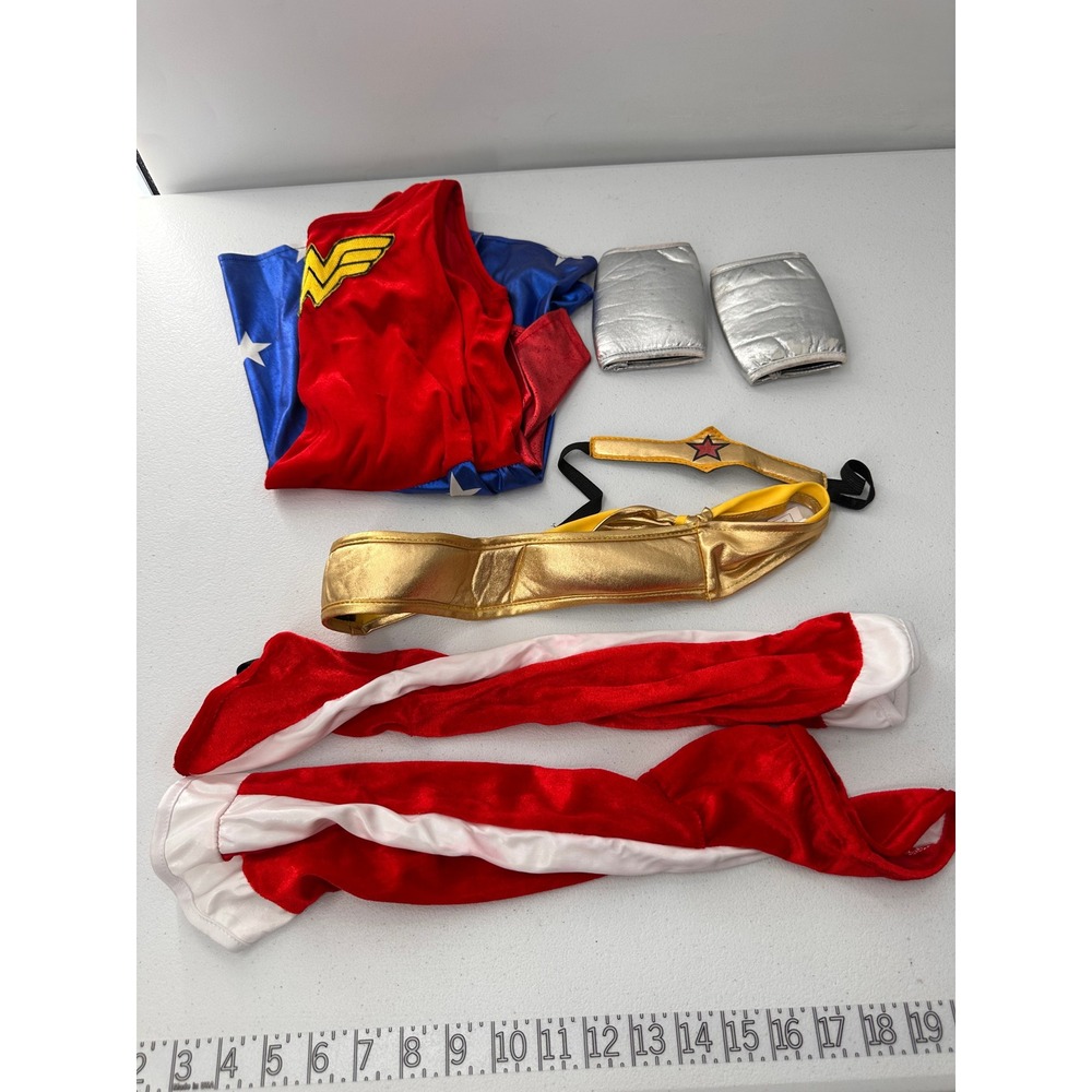 Rubies Wonder Woman Costume Kids Medium 8-10 Red Blue Superhero Dress Up Toy Set - Picture 16 of 16